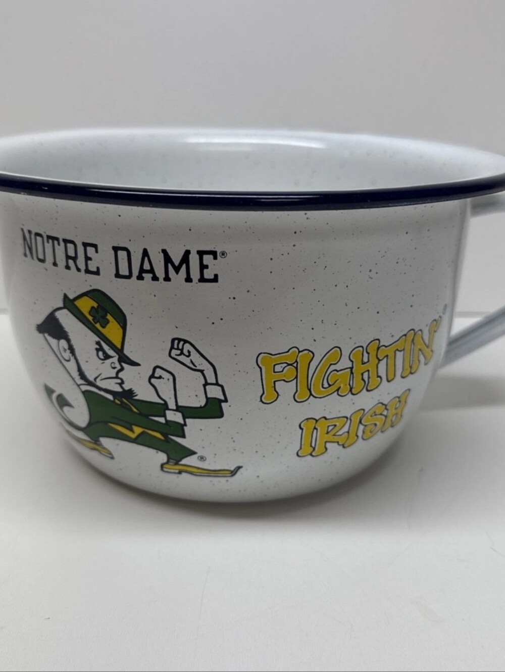 Fighting Irish White Enamel Camp Mug